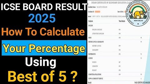 How To Calculate Percentage in ICSE 2025 Usíng Best of 5 | Class 10 Results ICSE | ICSE 10th Results