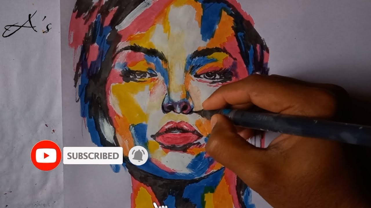 Portrait Abstract Art | Women Modern Art | Easy Face Abstract Painting ...