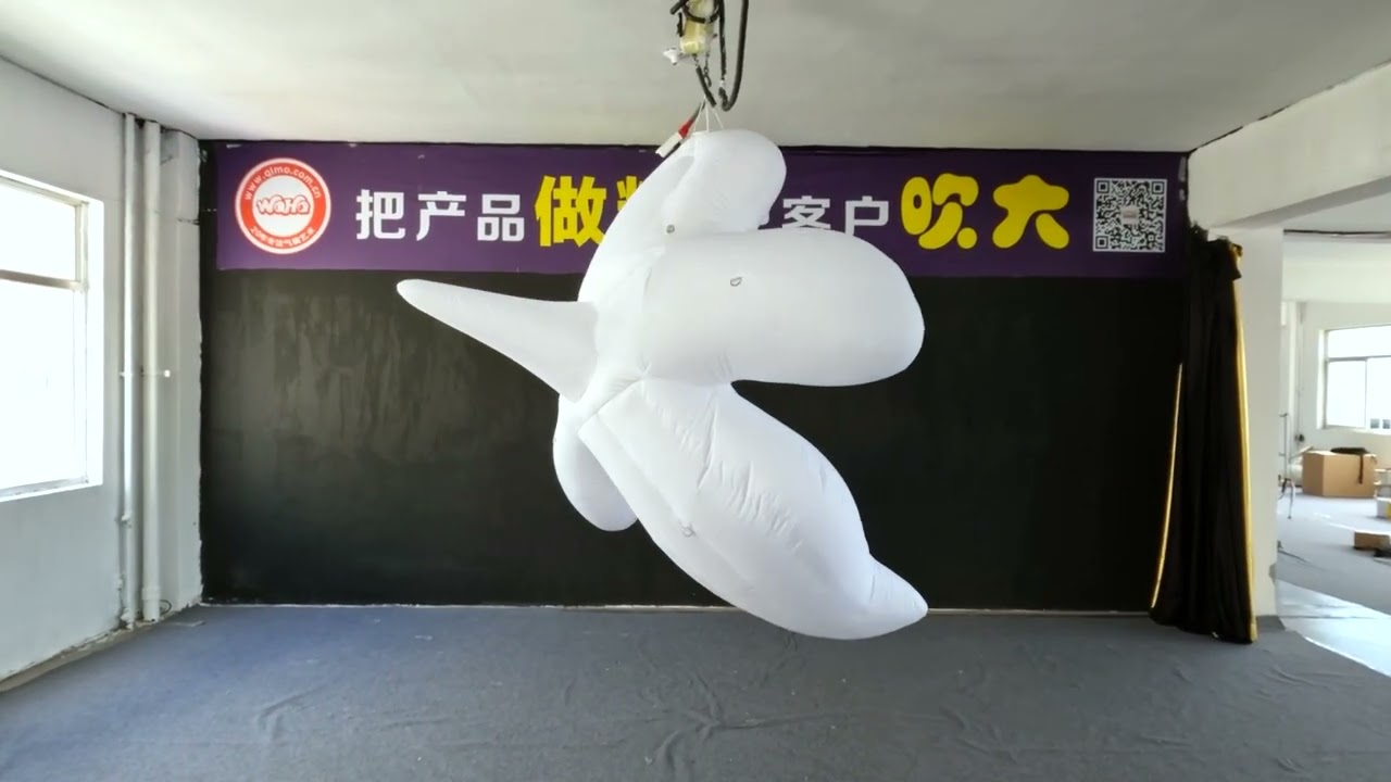 illuminated Air Sculptures Inflatable White Flowers for Parade Ceiling Decoration