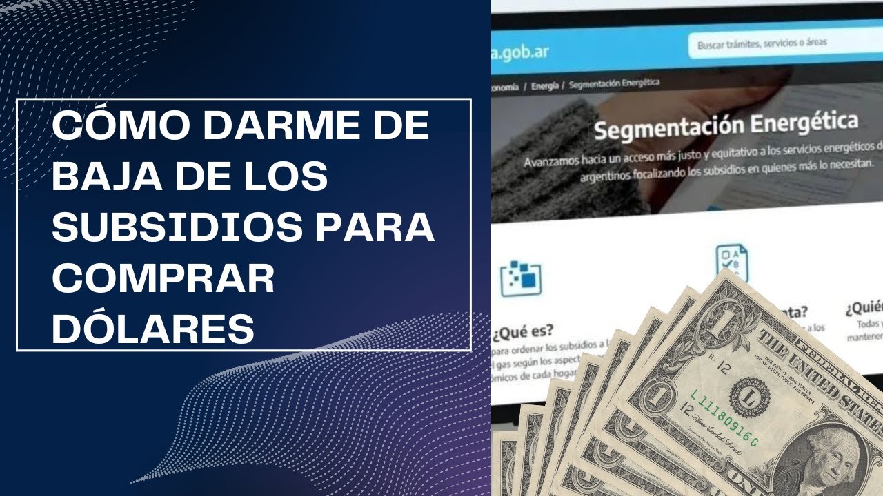 CÓMO DARME DE BAJA DE LOS SUBSIDIOS PARA COMPRAR DÓLARES