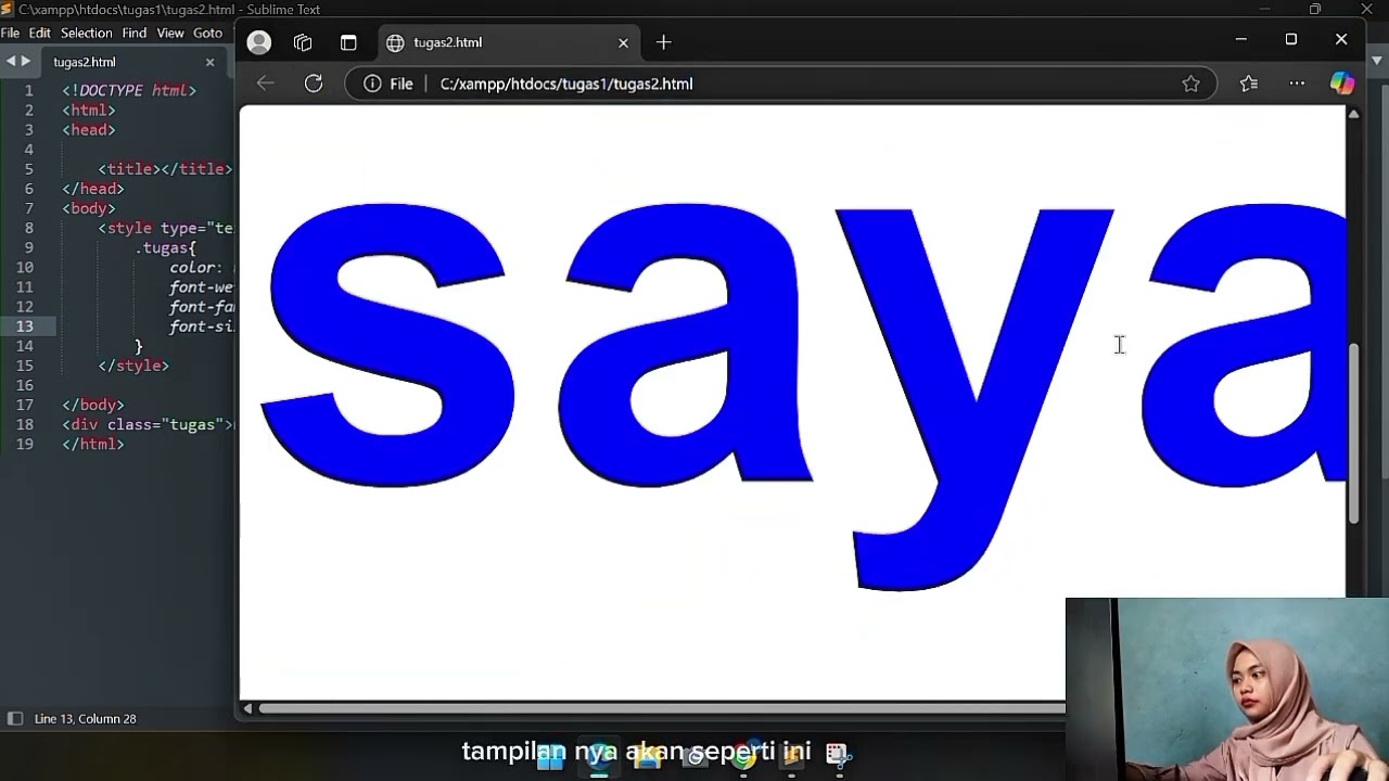 Tutorial cara menggunakan property Text style CSS di aplikasi sublime text