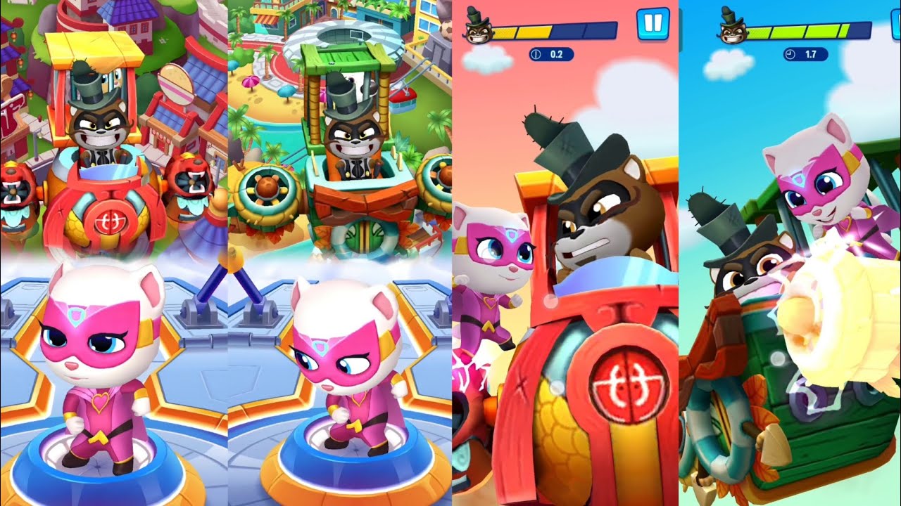 Talking Tom Hero Dash - Angela Saved Ginger And Hank From Legendary BOSS - ZIZU Gameplay 