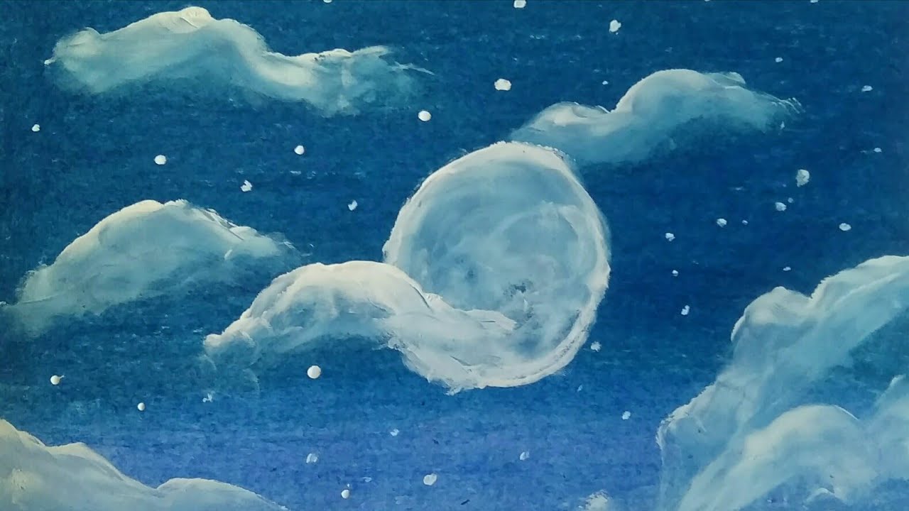 drawing moon How to draw moon Easy oil pastel drawing for beginners