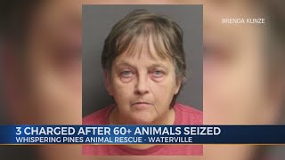 Three people charged after 60+ animals seized