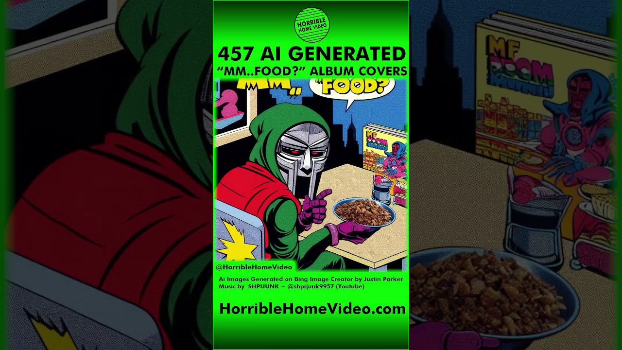 457 AI Generated MF DOOM  "MM..FOOD?" Album Covers 