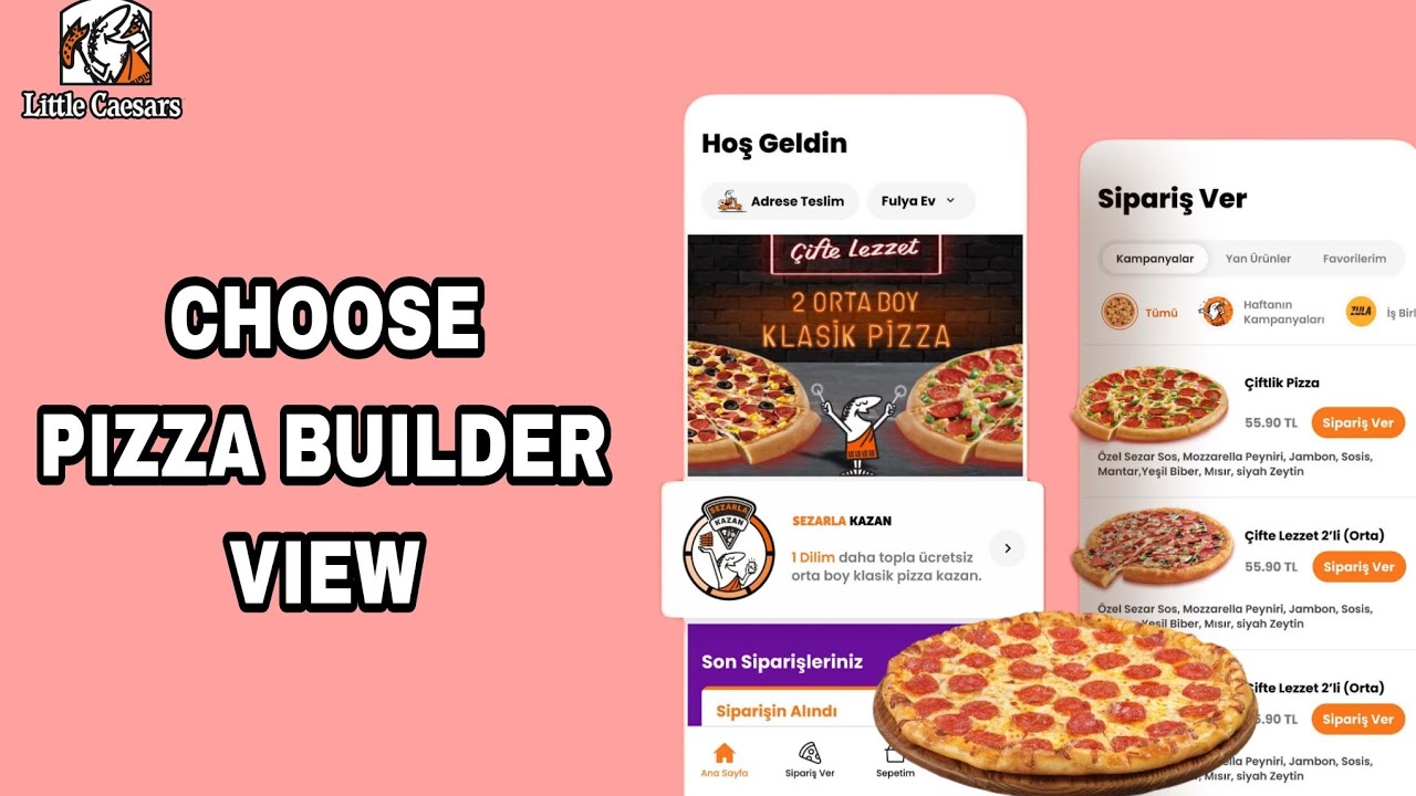 How To Choose Pizza Builder View On Little Caesars App - YouTube