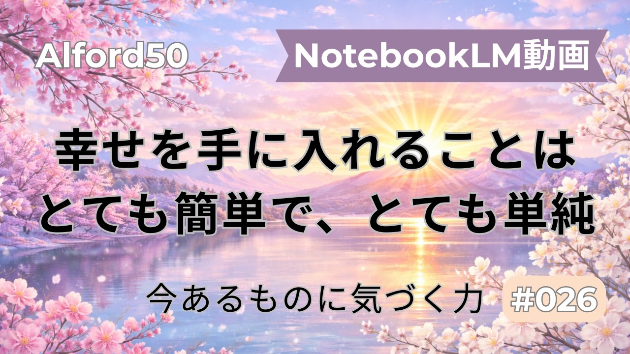 【NotebookLM動画】#026 幸せを手に入れることは、とても簡単で、とても単純