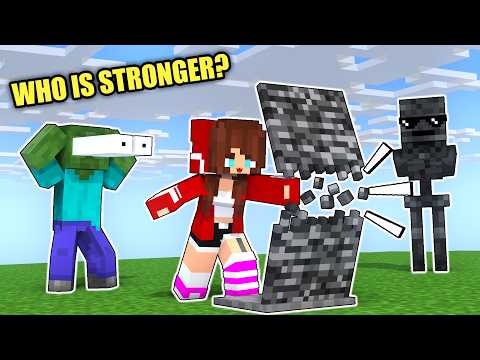 Mobs & Maizen : Breaking Walls Challenge - Mobs Team VS Maizen Team - Minecraft Animation