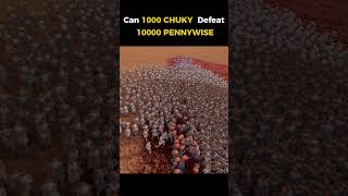1,000 Chucky vs 10,000 Pennywise - Who Actually Wins? #HorrorBattle