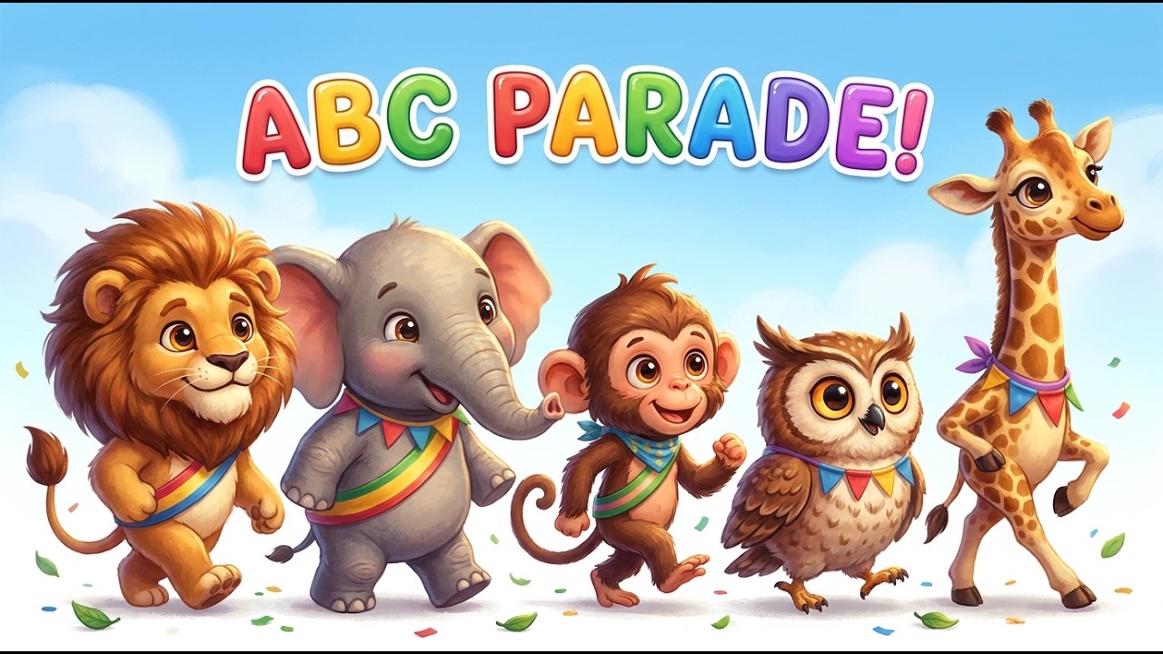 Animal Alphabet Parade 🐘 ABC Song for Kids | Learn Animals A to Z | DJC ...