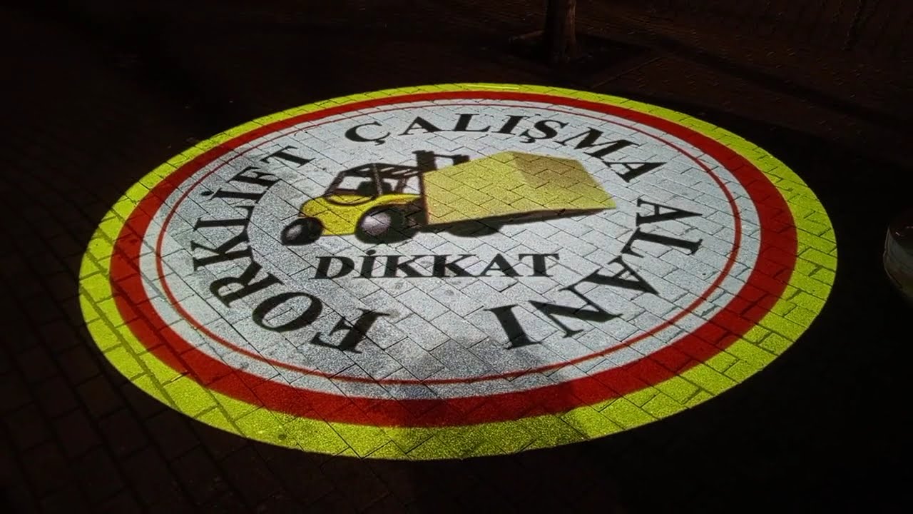 Forklift Çalışma Alanı Logosunu Marka Yansıt ile Zemine Yansıtın 3 YouTube player
