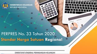 Perpres No. 33 Tahun 2020 Standar Harga Satuan Regional (SHSR)