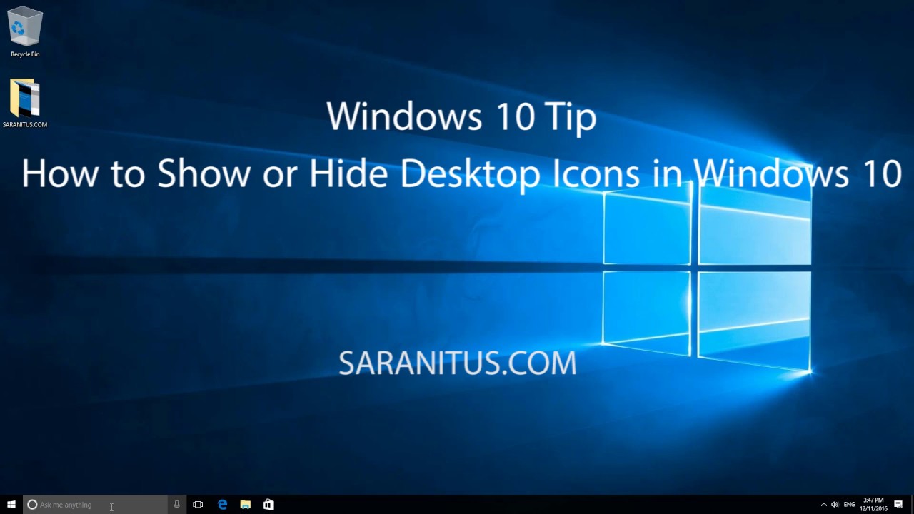 แสดง หรือ ซ่อน Desktop Icons บน Windows 10