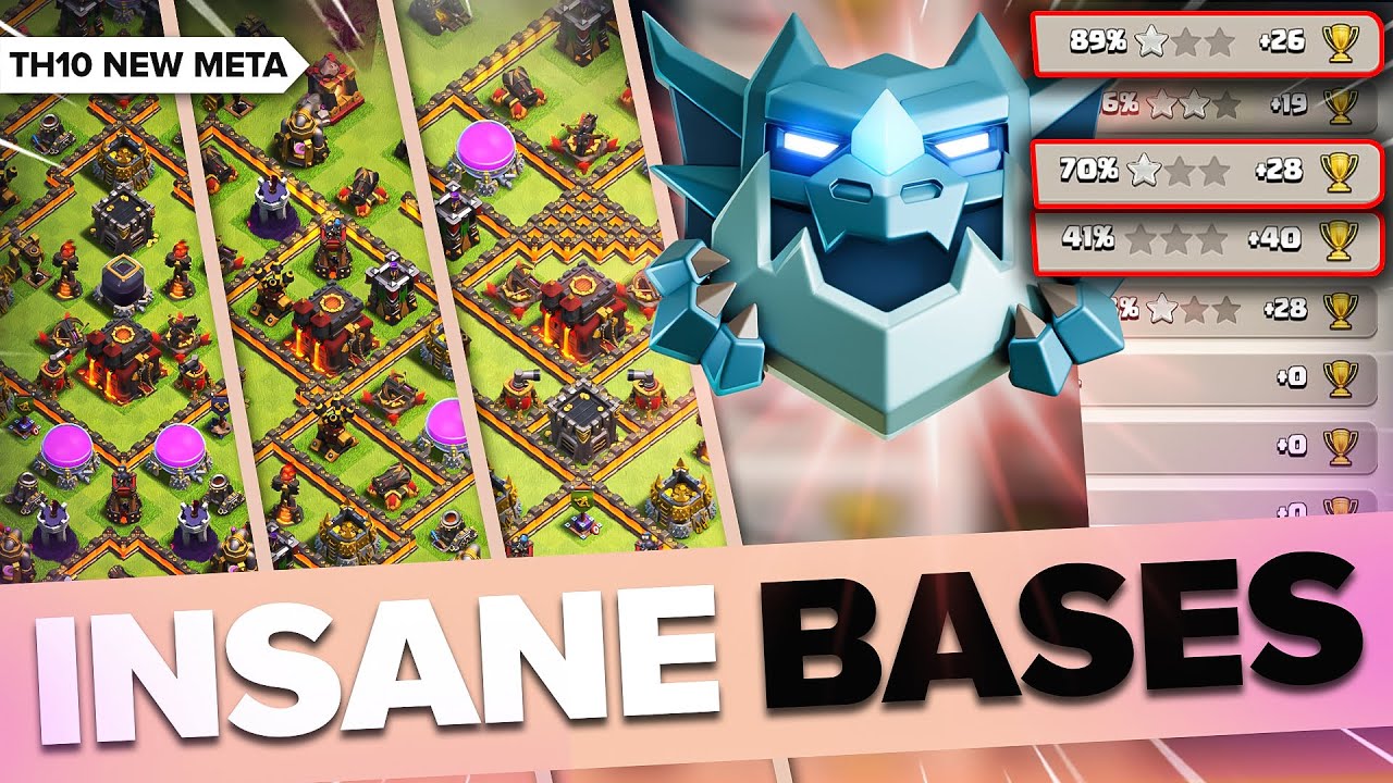 TOP 3 BEST TH10 Anti 2 Star RANKED Bases After Update + Base Links