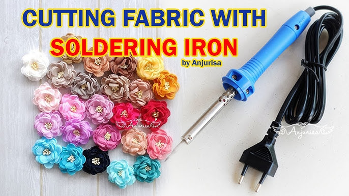 Fabric flowers with soldering iron. 