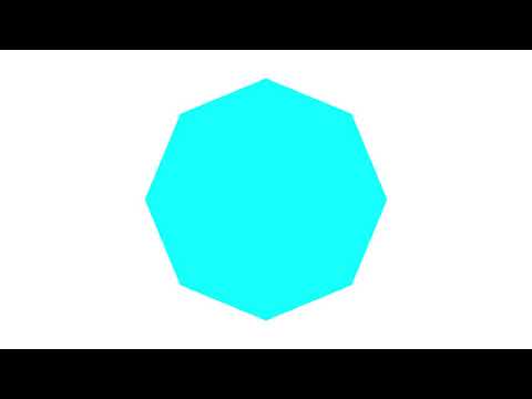 Cyan Octagon White Background Scale Up