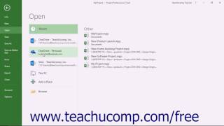 Project 2016 Tutorial Opening Projects Microsoft Training