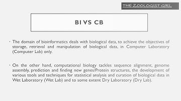 Introduction to Bioinformatics (part 2) / Bioinformatics Related Concepts Presentation / BI VS CB