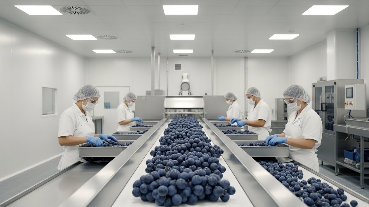 Inside the Grapes Factory – From Raw Harvest to Luxury Wine Industry Secrets (Full Process)