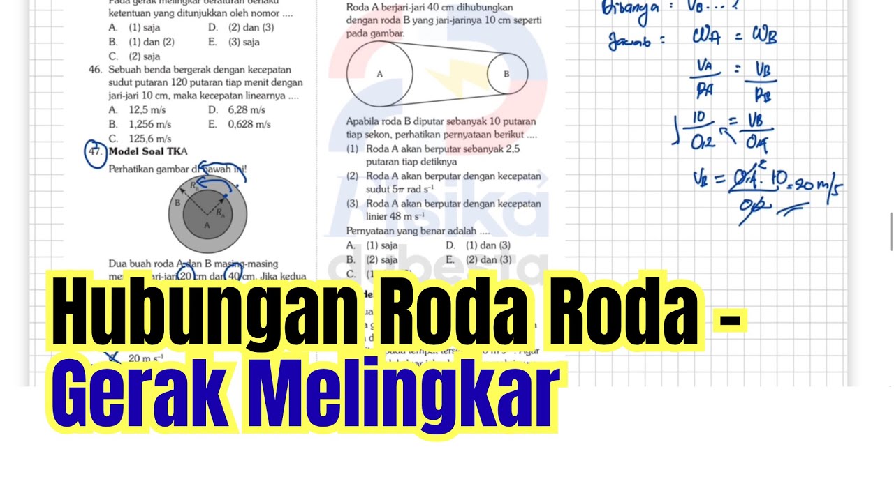 Konsep Hubungan Roda Roda Gerak Melingkar dan Contoh Soalnya - YouTube