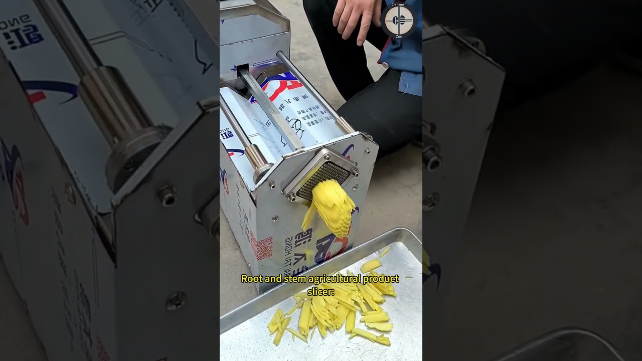 Root and stem agricultural product slicer: Cut potatoes into strips