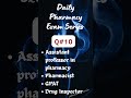 Daily Pharma Exam Series 💊 | Q10 | #PharmaShorts #assistantprofessorinpharmacy #gpat  #psc #pharmacy