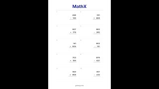 Free Advanced Math Worksheet #16 | Addition & Subtraction Practice #Shorts