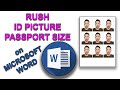 PASSPORT SIZE ID USING MICROSOFT WORD | RUSH ID PICTURE PASSPORT SIZE