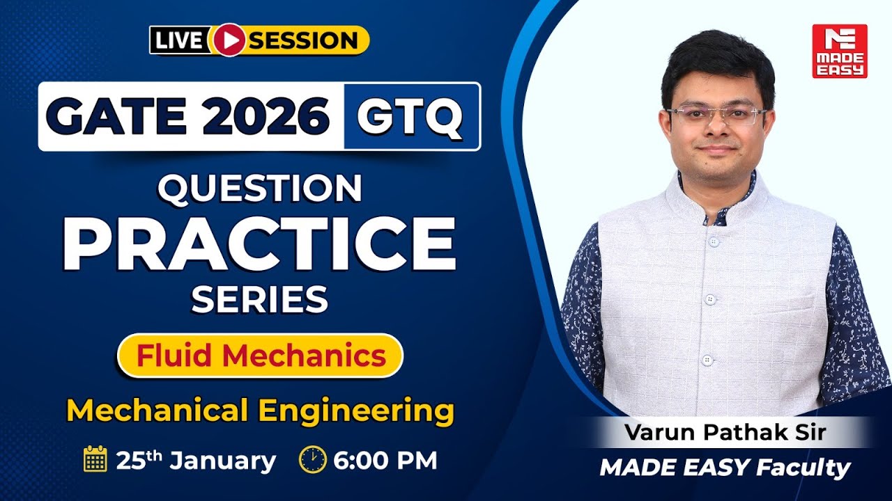 GATE 2026 Fluid Mechanics Important Questions | ME | GTQ Series | Varun Pathak Sir | Live @5 PM