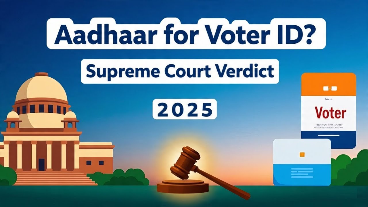 Supreme Court Allows Aadhaar for Voter ID | Current Affairs 2025 - YouTube