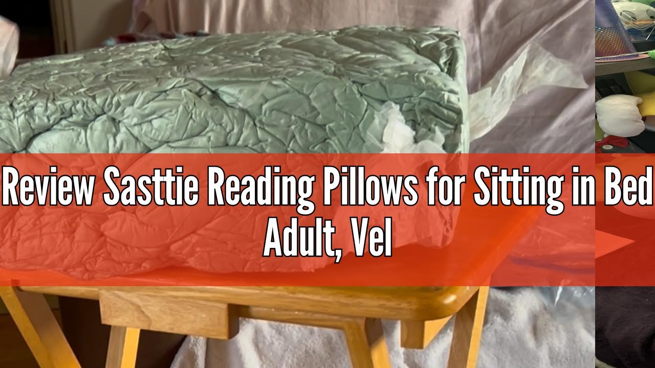 Review Sasttie Reading Pillows for Sitting in Bed Adult, Velvet Back Pillow Bed Sitting Up, Back-Res