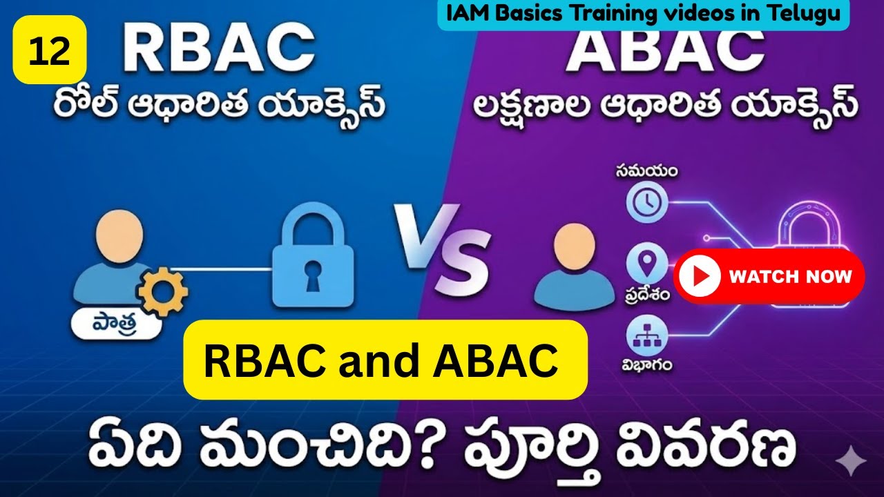 What is RBAC and ABAC access control in IAM Telugu 12 || RBAC vs ABAC: ఏది Best Security?