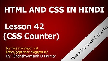 Learn CSS Counter in 8 minutes | Lesson - 42 | HTML and CSS in Hindi
