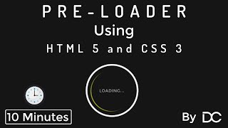 RESPONSIVE Pre-Loader | Using HTML and CSS | Like & Subscribe