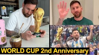 MESSI Shared Heartfelt Message to Argentina Fans on 2nd Anniversary of World Cup Win | Messi News
