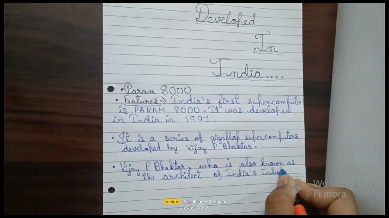 Features of PARAM supercomputer developed in INDIA.