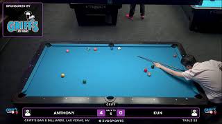 ANTHONY vs KUN - GRIFF'S BAR &amp; BILLIARDS - TABLE 22 | EvoSports