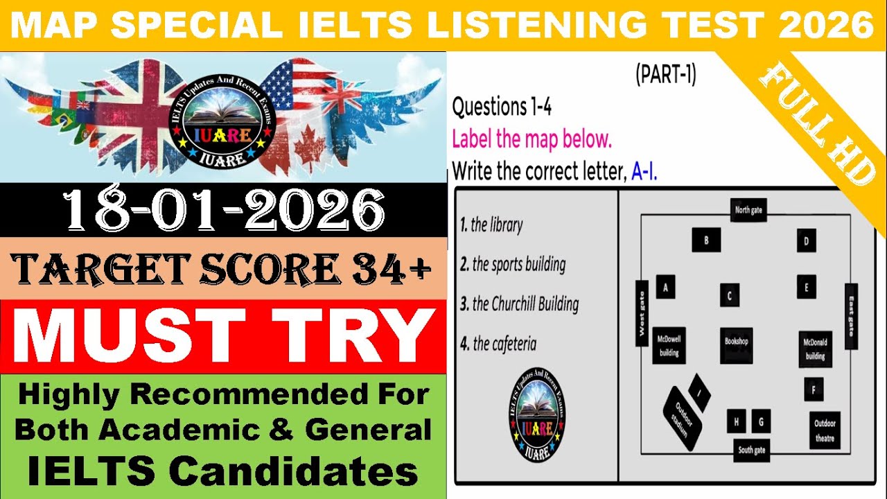 MAP Special IELTS Exam Listening Test With Answers 2026 | 18-01-2026