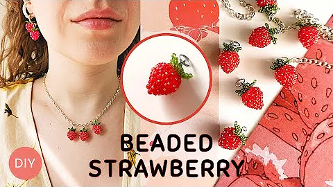 Beaded strawberry DIY 🍓 Клубника из бисера видео-туториал