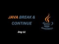 Break and Continue in Java | With Examples | Day 11 | Java Learning Diary |