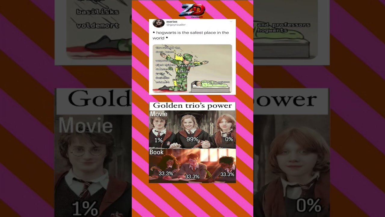 Golden Trio Power in Movies vs Books 😳✨ 