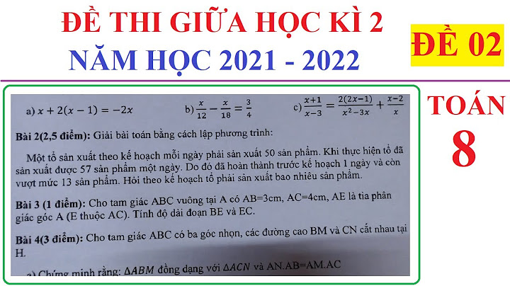 Đề toán lớp 8 giữa học kì 2 năm 2024