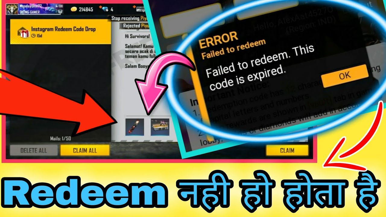 Error Failed To Redeem This Code Is Expired Kaise Solve Karen Failed To Redeem Please Log In Game ff