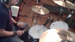 Rich Redmond warming up at The Castle Recording Studio.