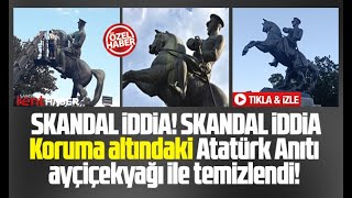Samsunda Atatürk Anıtı Ayçiçekyağı Ile Temizlendi