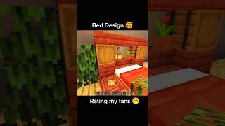 Minecraft Bed Design 🥰 Rating my fans 😚 #minecraft #minecraftshorts
