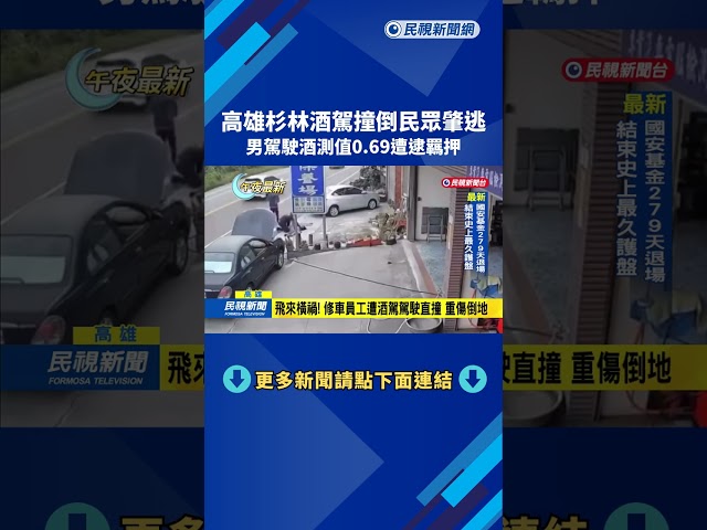 高雄杉林酒駕撞倒民眾肇逃　男駕駛酒測值0.69遭逮羈押－民視新聞