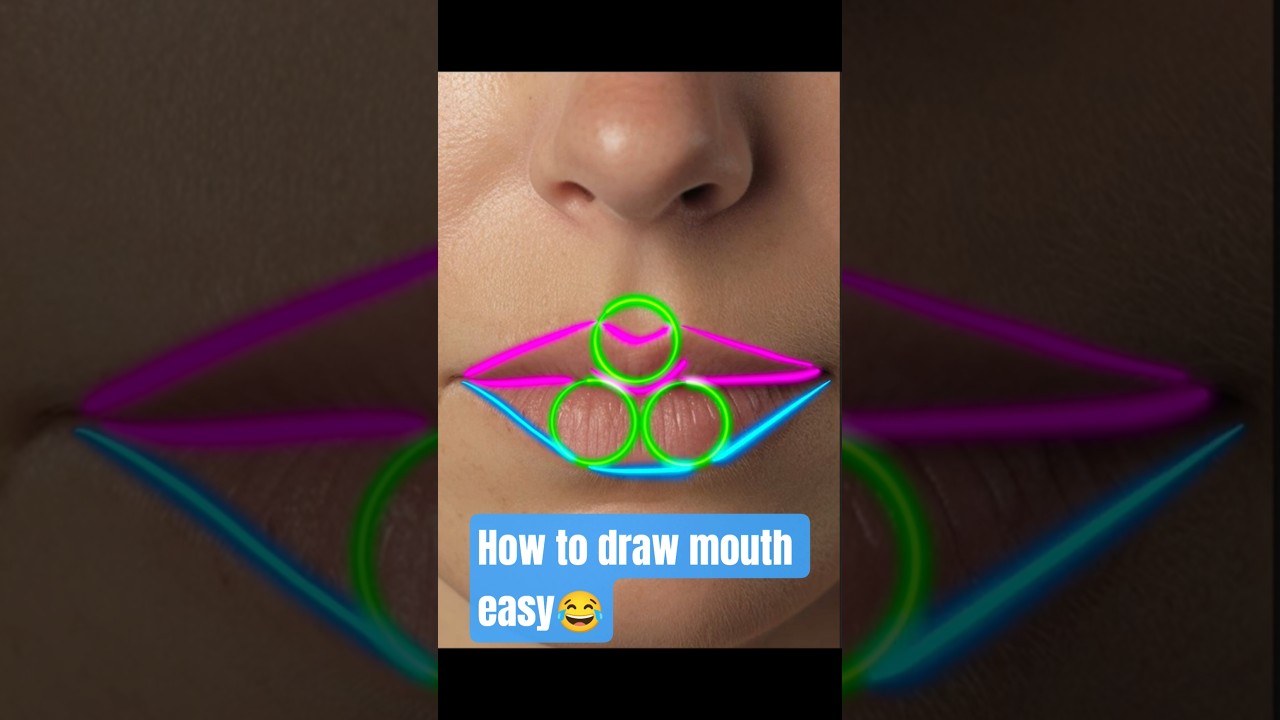 how to draw face mouth easy