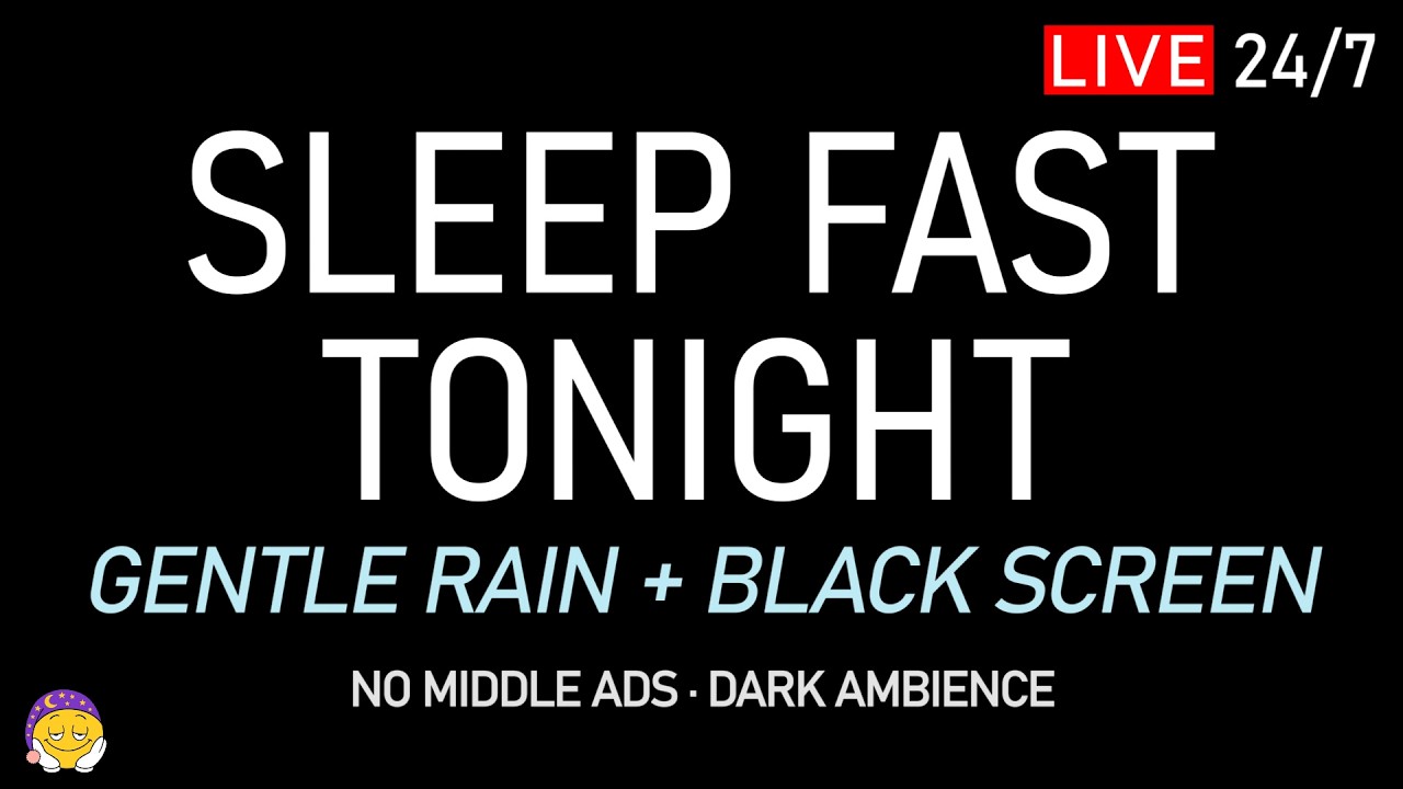 🔴 SLEEP FAST TONIGHT | Gentle Rain Sounds + Black Screen | Insomnia Relief & Mental Unwind