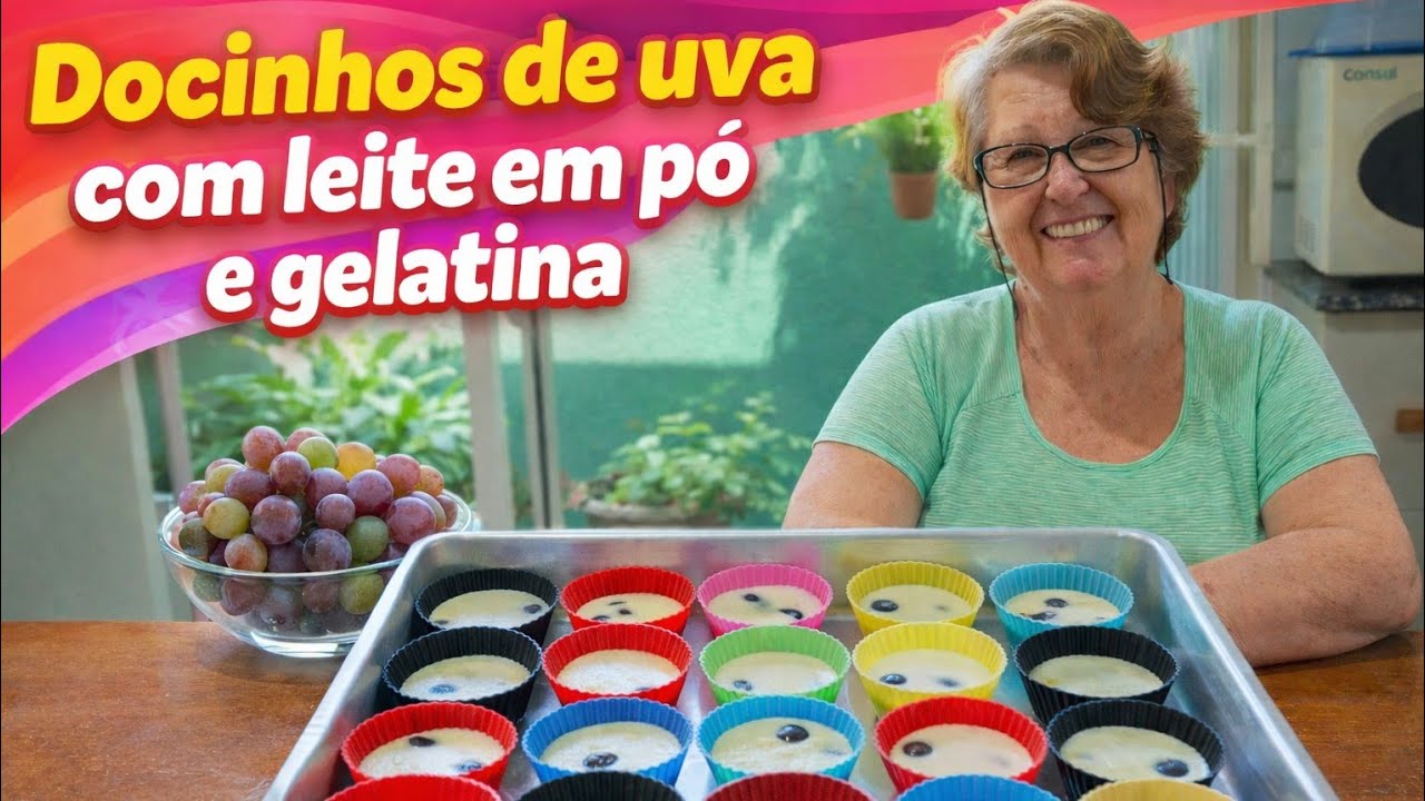 Docinhos de uva com leite em pó e gelatina 